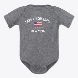 Lake Lincolndale New York Patriot Baby Onesie