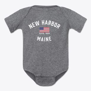 New Harbor Maine Patriot Baby Onesie