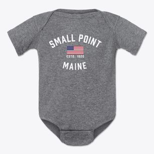 Small Point Maine Patriot Baby Onesie