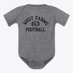 West Farms New Jersey Football Baby Onesie