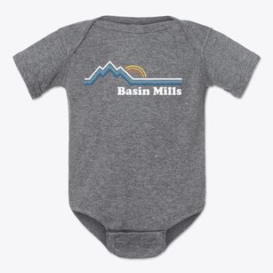 Basin Mills Maine Mountain View Baby Onesie