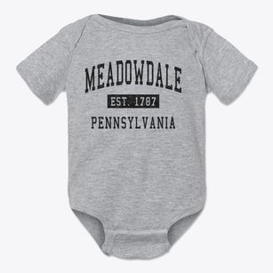 Meadowdale Pennsylvania Classic Established Baby Onesie