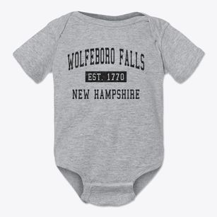 Wolfeboro Falls New Hampshire Classic Established Baby Onesie