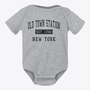 Old Town Station New York Classic Established Baby Onesie