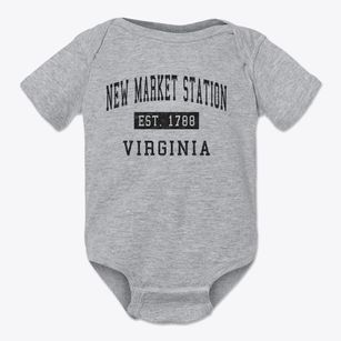 New Market Station Virginia Classic Established Baby Onesie