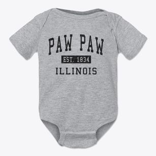 Paw Paw Illinois Classic Established Baby Onesie