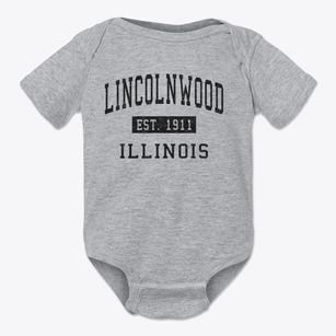 Lincolnwood Illinois Classic Established Baby Onesie