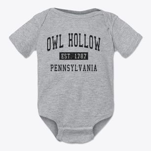Owl Hollow Pennsylvania Classic Established Baby Onesie