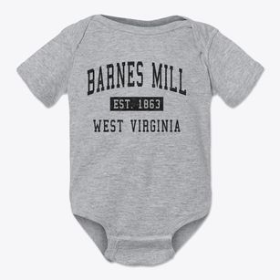 Barnes Mill West Virginia Classic Established Baby Onesie