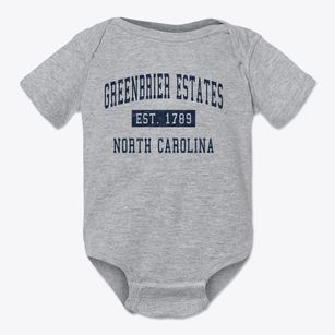 Greenbrier Estates North Carolina Classic Established Baby Onesie