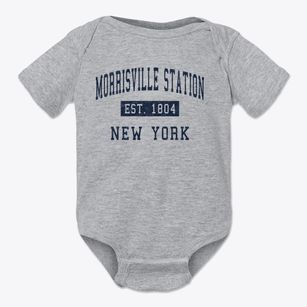Morrisville Station New York Classic Established Baby Onesie