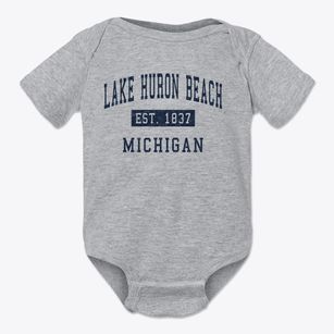 Lake Huron Beach Michigan Classic Established Baby Onesie