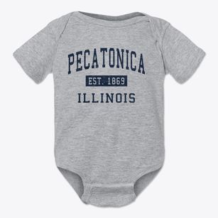 Pecatonica Illinois Classic Established Baby Onesie