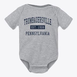 Trumbauersville Pennsylvania Classic Established Baby Onesie