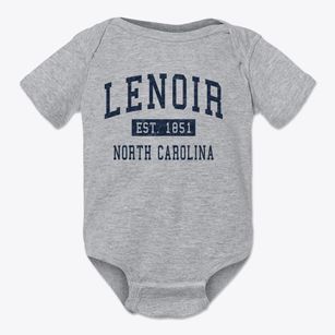Lenoir North Carolina Classic Established Baby Onesie
