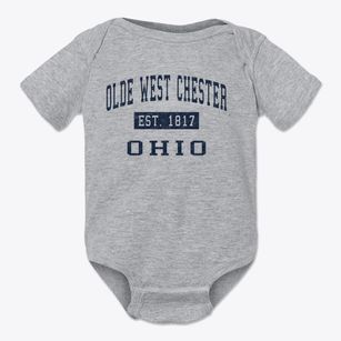 Olde West Chester Ohio Classic Established Baby Onesie