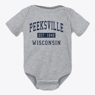 Peeksville Wisconsin Classic Established Baby Onesie
