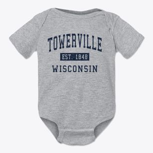 Towerville Wisconsin Classic Established Baby Onesie