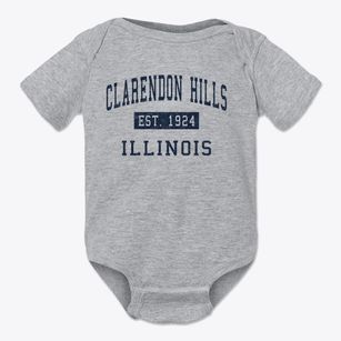 Clarendon Hills Illinois Classic Established Baby Onesie