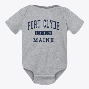 Port Clyde Maine Classic Established Baby Onesie