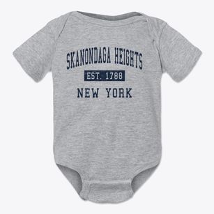 Skanondaga Heights New York Classic Established Baby Onesie