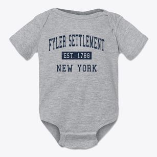 Fyler Settlement New York Classic Established Baby Onesie