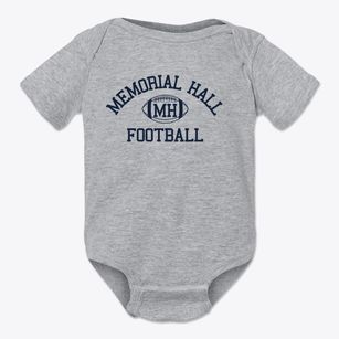 Memorial Hall School Classic Football Baby Onesie