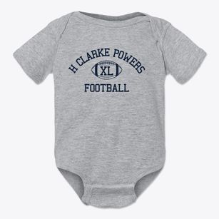H Clarke Powers School Classic Football Baby Onesie