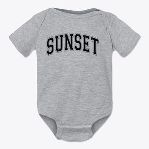 Sunset Elementary School Varsity Arch Baby Onesie