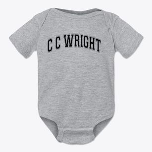 C C Wright Elementary School Varsity Arch Baby Onesie