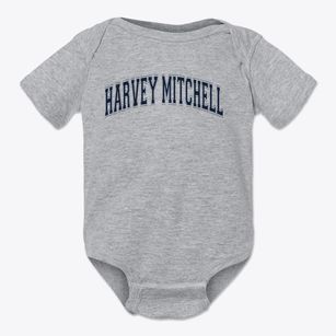 Harvey Mitchell Elementary School Varsity Arch Baby Onesie