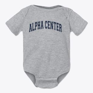 Alpha Center Alternative Education Varsity Arch Baby Onesie