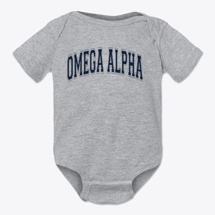 Omega Alpha Academy School Varsity Arch Baby Onesie