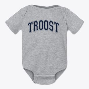 Troost Academy Varsity Arch Baby Onesie