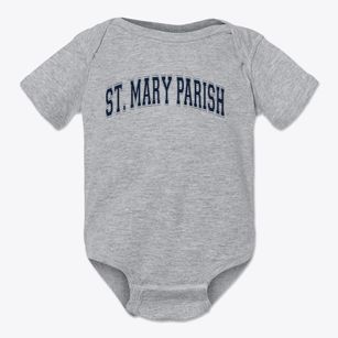 St Mary Parish Varsity Arch Baby Onesie