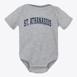 St Athanasius Parish Varsity Arch Baby Onesie