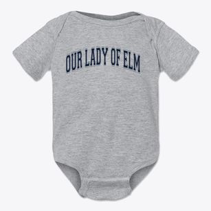Our Lady Of Elm Pre School Varsity Arch Baby Onesie