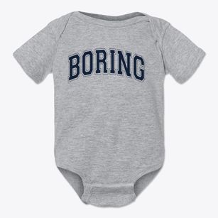 Boring Middle School Varsity Arch Baby Onesie