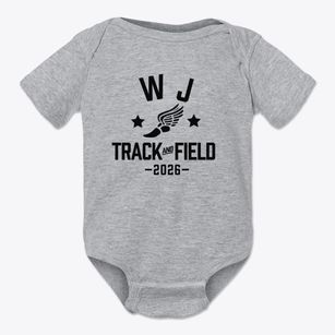 W J Christian School Track and Field Baby Onesie