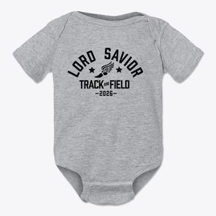 Lord & Savior Lutheran School Track and Field Baby Onesie