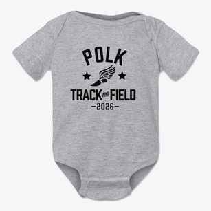 Polk Elementary School Track and Field Baby Onesie