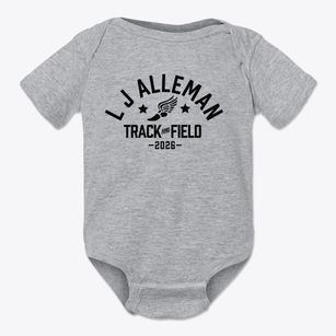 L J Alleman Middle School Track and Field Baby Onesie