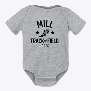 Mill Middle School Track and Field Baby Onesie