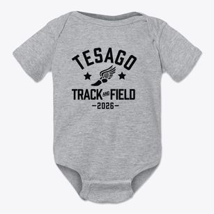 Tesago Elementary School Track and Field Baby Onesie