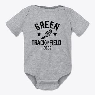 Green Elementary School Track and Field Baby Onesie