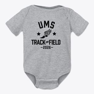 Ums Prep School Track and Field Baby Onesie