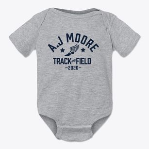 A.j Moore High Track and Field Baby Onesie