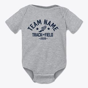 Team Name Track and Field Baby Onesie