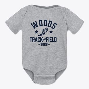 Woods Elementary School Track and Field Baby Onesie