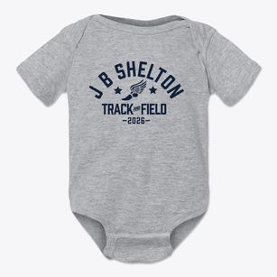 J B Shelton Academy Track and Field Baby Onesie